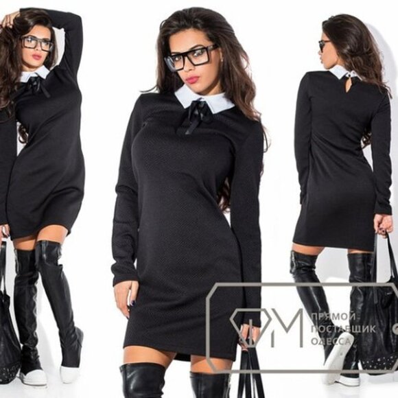 New style Black Dress Long sleeves Size 8 - Picture 1 of 2